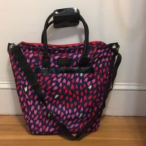 Betsey Johnson travel bag, pink hearts